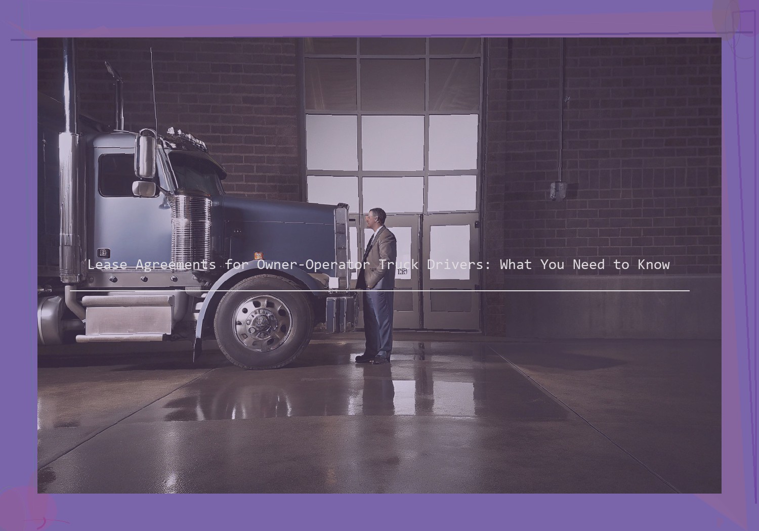 Lease Agreements for Owner-Operator Truck Drivers: What You Need to Know